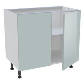 Meuble bas cuisine 2 portes H.87 cm x L. 90 cm - Gris cendre brillant