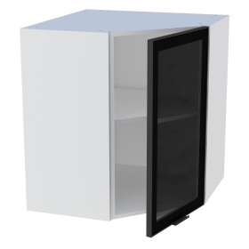 Meuble haut cuisine 1 porte H.72 cm x L. 65 cm - Porte vitrée noire