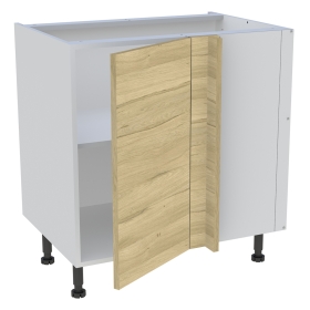 Meuble bas d'angle cuisine 1 porte H.87 cm x L. 80 cm - Chêne clair