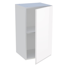 Meuble haut cuisine 1 porte H.72 cm x L. 40 cm - Blanc brillant sans poignée