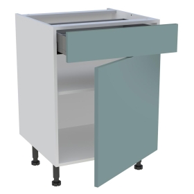 Meuble bas cuisine 1 porte, 1 tiroir H.87 cm x L. 60 cm - Vert opale mat