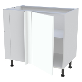 Meuble bas d'angle cuisine 1 porte H.87 cm x L. 90 cm - Blanc chaud mat
