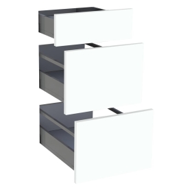 Kit façade meuble cuisine Blanc Chaud Mat 1 tiroir, 2 casseroliers H. 71,7 cm L. 39,7 cm