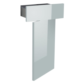 Kit façade meuble cuisine Gris Cendre Brillant 1 porte, 1 tiroir H. 71,7 cm L. 39,7 cm