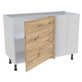 Meuble bas d'angle cuisine 1 porte H.87 cm x L. 120 cm - Chêne naturel sans poignée