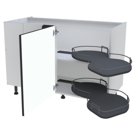 Meuble bas cuisine 1 porte H.87 cm x L. 120 cm - BSA120G - Noir cadre