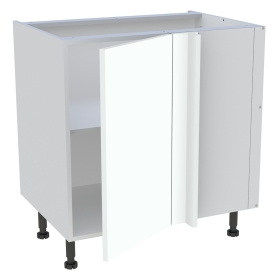 Meuble bas d'angle cuisine 1 porte H.87 cm x L. 80 cm - Blanc chaud mat