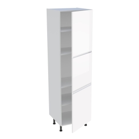 Colonne cuisine 3 portes H.216,6 cm x L. 60 cm - Blanc brillant sans poignée