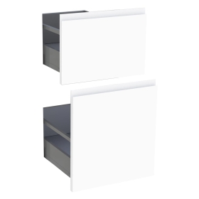 Kit façade meuble cuisine Blanc Mat Sans Poignée 2 casseroliers H. 71,7 cm L. 39,7 cm