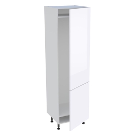 Colonne cuisine pour réfrigérateur avec 2 portes H.201,6 cm x L. 60 cm - Blanc Brillant