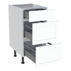 Meuble bas cuisine 1 tiroir, 2 casseroliers H.87 cm x L. 40 cm - Blanc cadre
