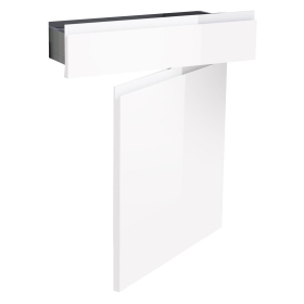 Kit façade meuble cuisine Blanc Brillant Sans Poignée 1 porte, 1 tiroir H. 71,7 cm L. 59,7 cm