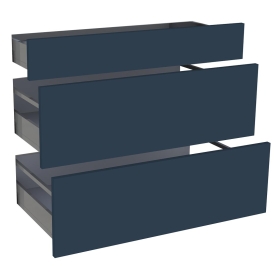 Kit façade meuble cuisine Bleu Nuit Mat 1 tiroir, 2 casseroliers H. 71,7 cm L. 89,7 cm