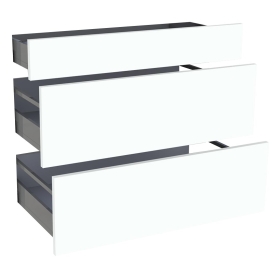 Kit façade meuble cuisine Blanc Chaud Mat 1 tiroir, 2 casseroliers H. 71,7 cm L. 89,7 cm
