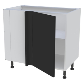 Meuble bas d'angle cuisine 1 porte H.87 cm x L. 90 cm - Noir mat
