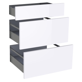 Kit façade meuble cuisine Blanc Brillant 1 tiroir, 2 casseroliers H. 71,7 cm L. 59,7 cm