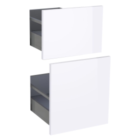 Kit façade meuble cuisine Blanc Brillant 2 casseroliers H. 71,7 cm L. 39,7 cm
