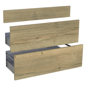 Kit façade meuble cuisine Chêne Structuré 1 faux tiroir, 2 casseroliers H. 71,7 cm L. 89,7 cm