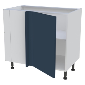 Meuble bas d'angle cuisine 1 porte H.87 cm x L. 90 cm - Bleu nuit mat