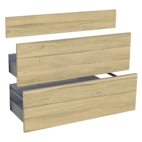 Kit façade meuble cuisine Chêne Clair 1 faux tiroir, 2 casseroliers H. 71,7 cm L. 89,7 cm