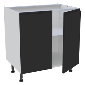Meuble bas cuisine 2 portes H.87 cm x L. 80 cm - Noir mat sans poignée
