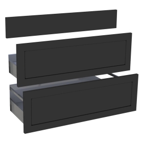 Kit façade meuble cuisine Noir Cadre 1 faux tiroir, 2 casseroliers H. 71,7 cm L. 89,7 cm