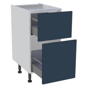 Meuble bas cuisine 2 casseroliers H.87 cm x L. 40 cm - Bleu nuit mat