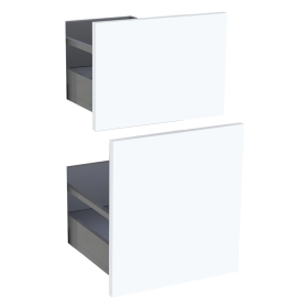 Kit façade meuble cuisine Blanc Mat 2 casseroliers H. 71,7 cm L. 39,7 cm
