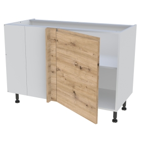 Meuble bas d'angle cuisine 1 porte H.87 cm x L. 120 cm - Chêne naturel sans poignée
