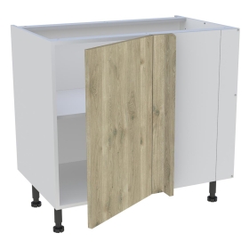Meuble bas d'angle cuisine 1 porte H.87 cm x L. 90 cm - Chêne doré