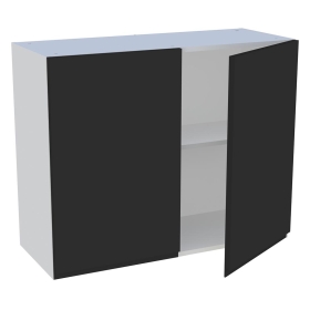 Meuble haut cuisine 2 portes H.72 cm x L. 90 cm - Noir mat sans poignée