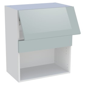 Meuble haut cuisine 1 porte relevante H.72 cm x L. 60 cm - Gris cendre brillant
