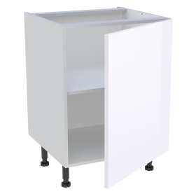Meuble bas cuisine 1 porte H.87 cm x L. 60 cm - Blanc brillant
