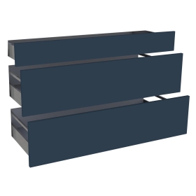 Kit façade meuble cuisine Bleu Nuit Mat 1 tiroir, 2 casseroliers H. 71,7 cm L. 119,7 cm