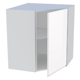 Meuble haut cuisine 1 porte H.72 cm x L. 65 cm - Blanc brillant sans poignée