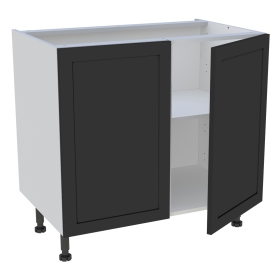 Meuble bas cuisine 2 portes H.87 cm x L. 90 cm - Noir cadre