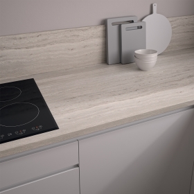 Crédence cuisine sur mesure stratifiée Travertin