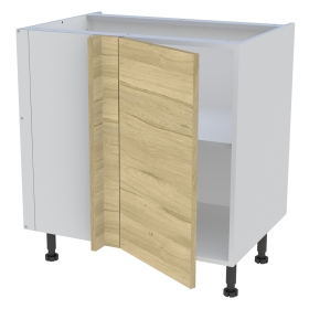 Meuble bas d'angle cuisine 1 porte H.87 cm x L. 80 cm - Chêne clair