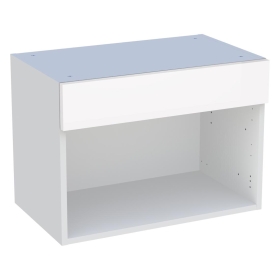 Meuble haut cuisine  H.43,2 cm x L. 60 cm - Blanc brillant sans poignée