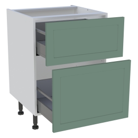 Meuble bas cuisine 2 coffres H.87 cm x L. 60 cm - Vert sauge cadre