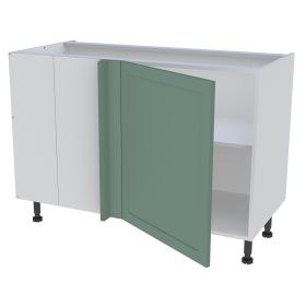 Meuble bas d'angle cuisine 1 porte H.87 cm x L. 120 cm - Vert sauge cadre