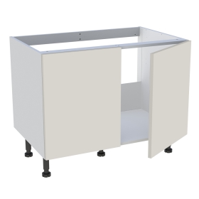 Meuble bas cuisine 2 portes pour évier timbre H.72,6 cm x L. 90 cm  - Lin mat