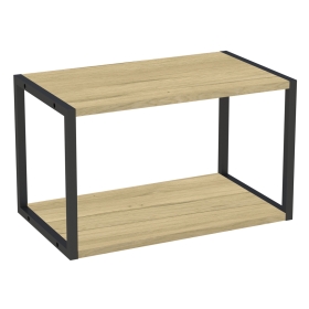Etagères suspendues chêne clair cadre métal noir - L. 60 cm