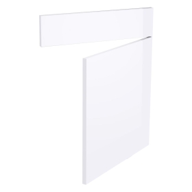 Kit façade meuble cuisine Blanc Brillant 1 porte, 1 faux tiroir H. 71,7 cm x L. 59,7 cm