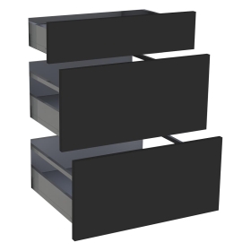 Kit façade meuble cuisine Noir Mat 1 tiroir, 2 casseroliers H. 71,7 cm L. 59,7 cm