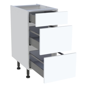 Meuble bas cuisine 1 tiroir, 2 casseroliers H.87 cm x L. 40 cm - Blanc mat