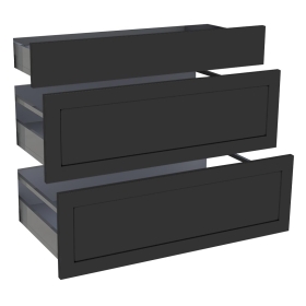 Kit façade meuble cuisine Noir Cadre 1 tiroir, 2 casseroliers H. 71,7 cm L. 89,7 cm
