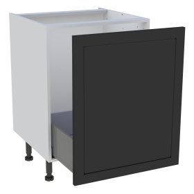 Meuble bas cuisine 1 coulissant H.87 cm x L. 60 cm - Noir cadre