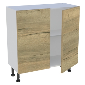 Meuble bas cuisine 2 portes H.87 cm x L. 80 cm x P. 36,9 cm - Chêne structuré