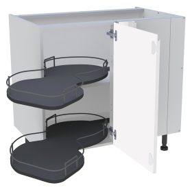 Meuble bas cuisine 1 porte H.87 cm x L. 90 cm - BSA110D - Blanc brillant sans poignée